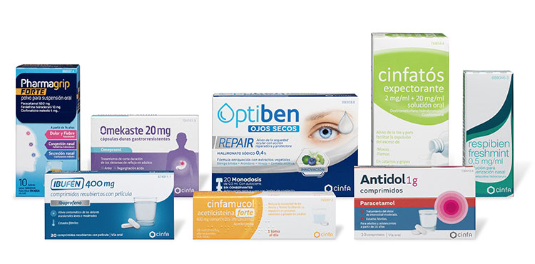 Bodegón de medicamentos sin receta y OTC de CINFA
