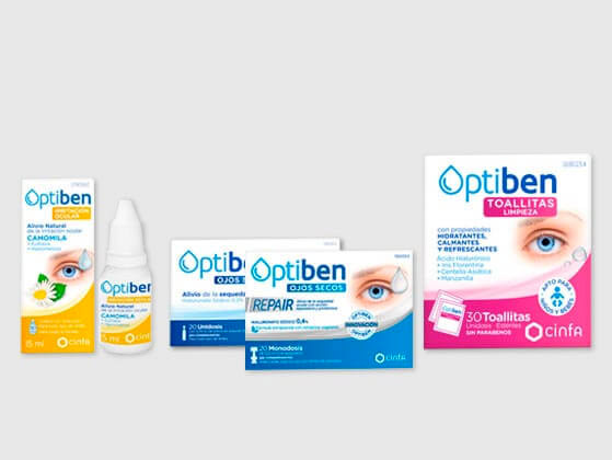 Optiben: gama de producto de Cinfa para limpiar y aliviar los ojos